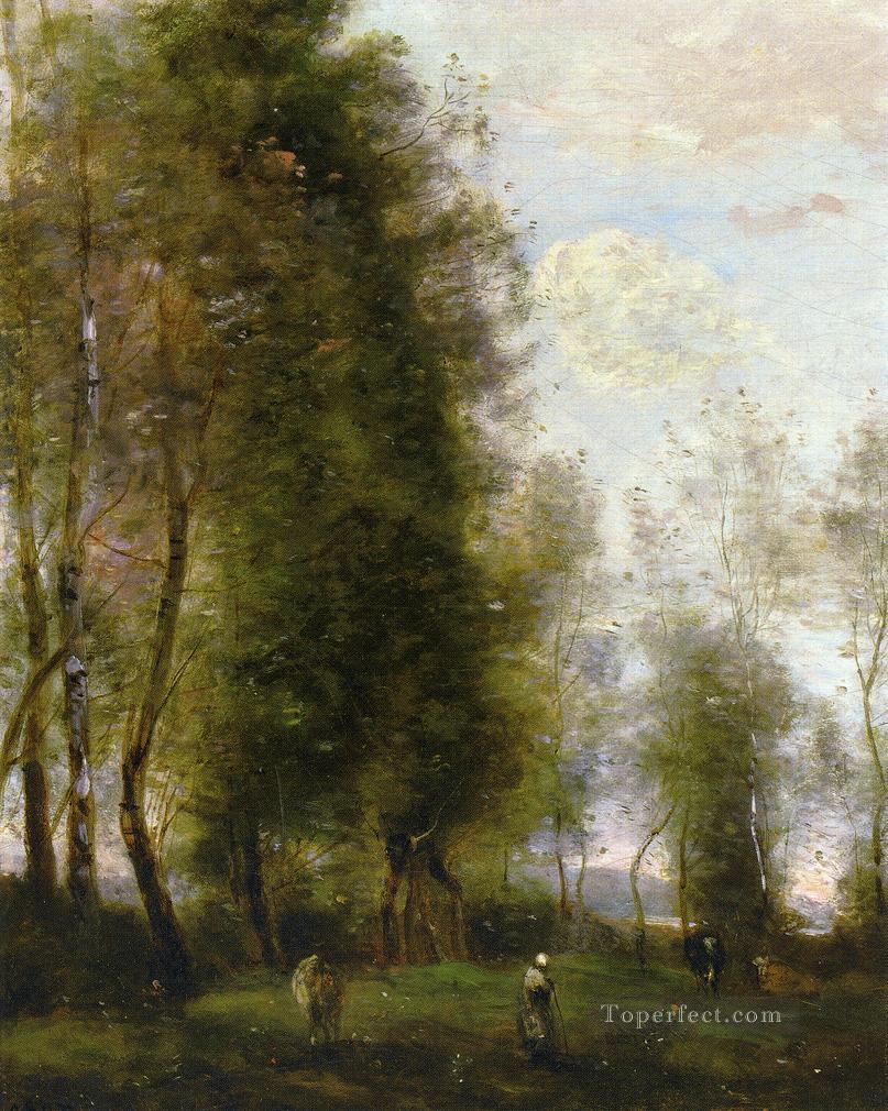 A Shady Resting Place aka Le Dormoir plein air Romanticism Jean Baptiste Camille Corot Oil Paintings